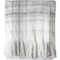 Checked Faux Mohair Throw Grey