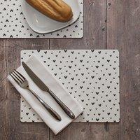 Set of 4 Heart Cork Placemats