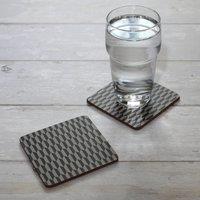 Set of 4 Geometric Corkback Coasters Black/white