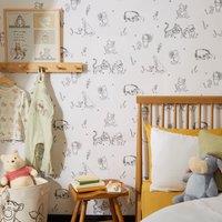 Disney Winnie Mindful Pooh Wallpaper white