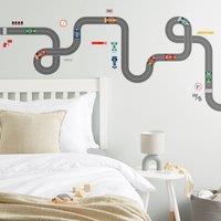 Transport Large Wall Sticker White/Grey/Red