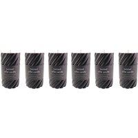 Pack of 6 Twisted Pillar Candles Black