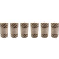 Pack of 6 Twisted Pillar Candles Grey