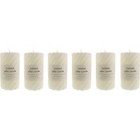 Pack of 6 Twisted Pillar Candles White