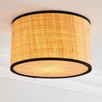 Malika Cane Flush Ceiling Fitting Natural