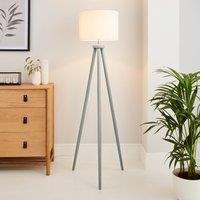 Jandia Wooden Tripod Floor Lamp Grey