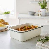 Cream and Sage Enamel Roaster 29cm x 22.7cm