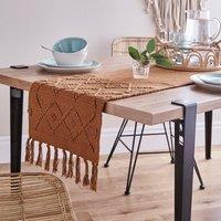 Macrame Table Runner 178cm x 35cm Rust