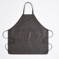 Black Faux Leather Apron