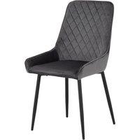 Avery Set of 2 Dining Chairs, Velvet Grey