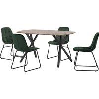 Athens Rectangular Dining Table with 4 Lukas Chairs, Oak Effect