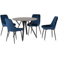 Athens Round Dining Table with 4 Avery Chairs