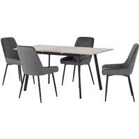 Avery Rectangular Extendable Dining Table with 4 Chairs Grey
