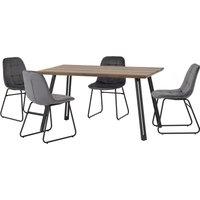 Quebec Rectangular Dining Table with 4 Lukas Chairs