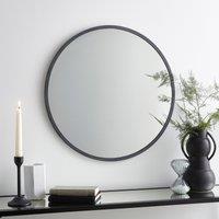 Brushed Metal Effect Round Wall Mirror