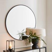 Brushed Metal Effect Round Wall Mirror