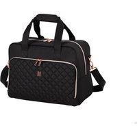 IT Luggage Black & Rose Gold Divinity Quilted Holdall