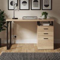 Edison Storage Desk Oak Effect Brown