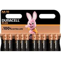 Pack of 10 Duracell Plus Power AA Batteries Black