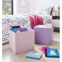 Set of 2 Kids Foldable Cube Storage