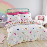 Mickey Rainbow Duvet Cover and Pillowcase Set white