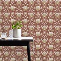 Mirrored Floral Russet Wallpaper Brown/Cream