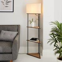 Element Sunds Corner Shelved Floor Lamp Light Wood