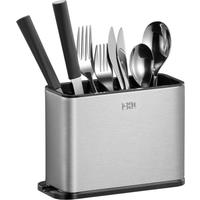 EKO Brushed Utensil Holder Silver