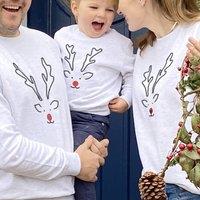 Matching Reindeer Christmas Kids Jumper