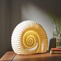 Porcelain Ammonite Lamp White
