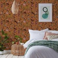 furn. Wildlings Wallpaper Brown/Yellow/Pink