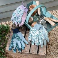 Eucalyptus Pack of 3 Gardening Gloves Green/Pink
