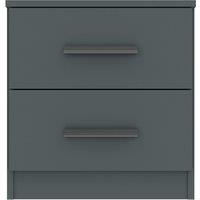 Norland 2 Drawer Bedside Table, Graphite Grey