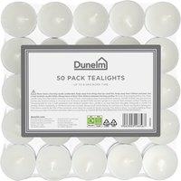 Pack of 50 Unscented 8hr Burn Time Tealights White