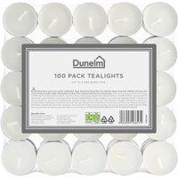 Pack of 100 Unscented Tealights White