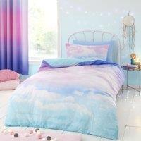 Catherine Lansfield Ombre Rainbow Clouds Duvet Cover and Pillowcase Set Pink/Blue