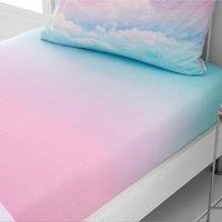 Catherine Lansfield Ombre Rainbow Clouds Fitted Sheet Pink/Blue