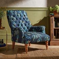 Bibury Button Back Kingfisher Print Occasional Armchair