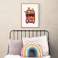 East End Prints Dicky Bird - London Bus Zoo Print