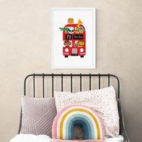 East End Prints Dicky Bird - London Bus Zoo Print