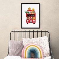 East End Prints Dicky Bird - London Bus Zoo Print