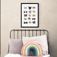 East End Prints Cats in Glasses Print