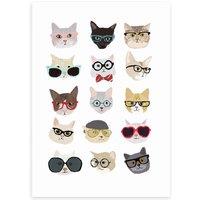 East End Prints Cats in Glasses Print