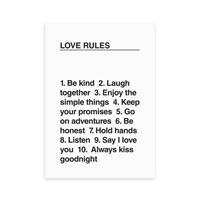 East End Prints Love Rules Print