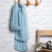 Wool Couture Beginners Blue Scarf Crochet Kit Blue