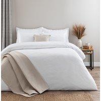 Croston Waffle White Duvet Cover and Pillowcase Set