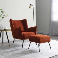 Hana Sherpa Chair with Footstool