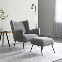 Hana Sherpa Chair with Footstool