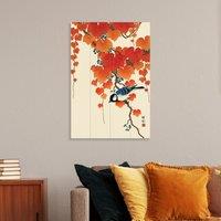 The Art Group Bird and Red Ivy Wooden Wall Art