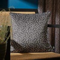 Ditsy Coral Monochrome Cushion Black